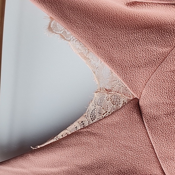 Wild Daisy V Neck Lace Accents Stretch Skater Tank Dress - Picture 2 of 6